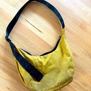 Baggu Mustard and Black Hobo Bag